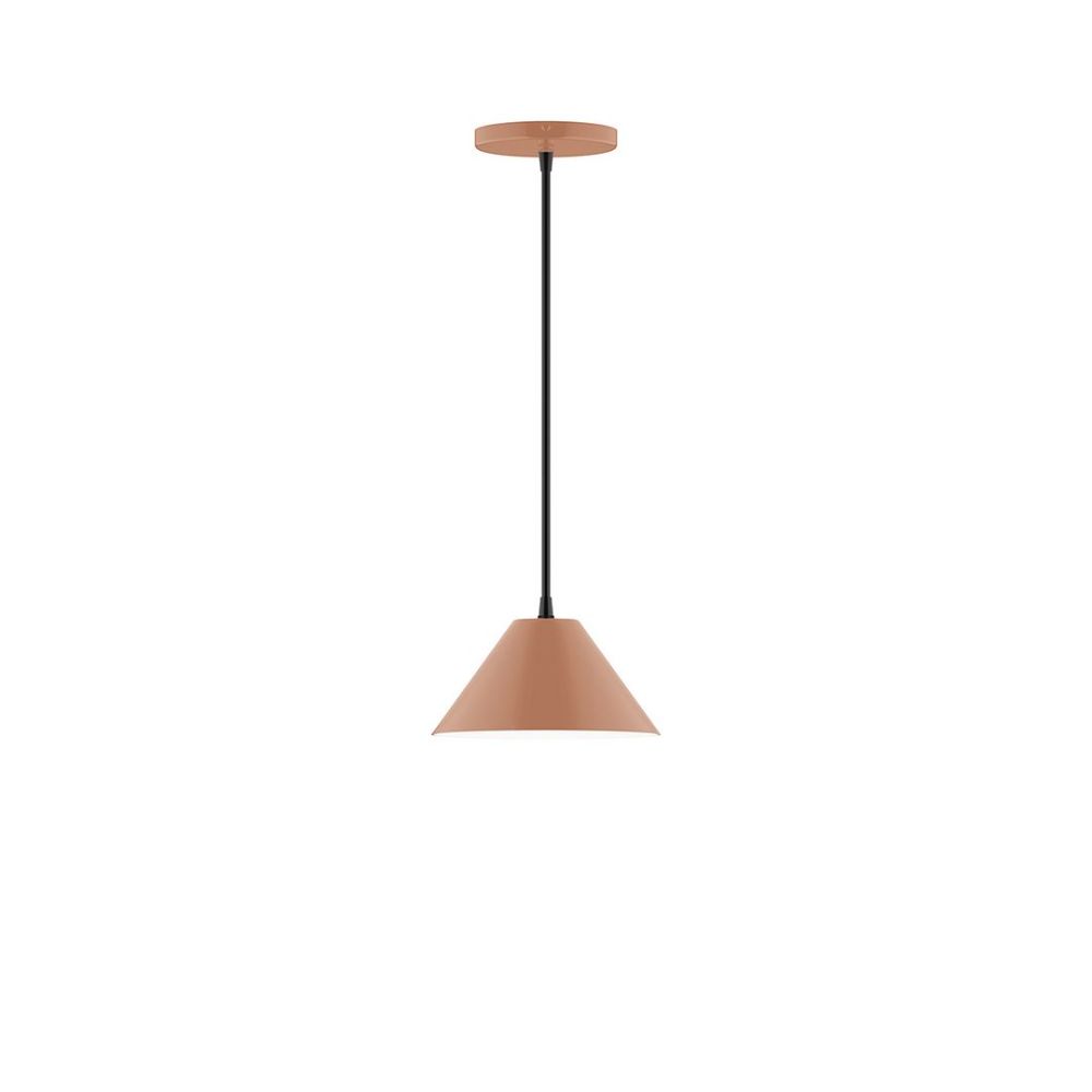 Montclair Lightworks PEB421-19-L10 8" Axis Mini Cone Led Pendant, Terracotta